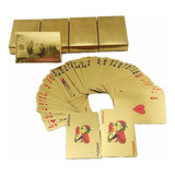 Baralho Dourado Naipes Folheado Cartas Poker
