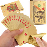 Baralho Dourado Ouro 24k Folheado Prata Dolar Truco Cartas Cor Dourado Poker Jogo De Cartas Ex Decor