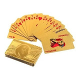 Baralho Dourado Ouro 24k Folheado Prata Dolar Truco Cartas Cor Dourado