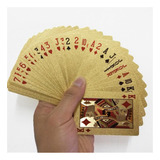Baralho Dourado Ouro Impermeável Cartas Jogos Poker Diversão