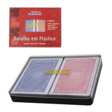 Baralho Duplo 100 Plástico Cartas Prova D água Estojo Truco