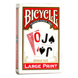 Baralho Premium Bicycle Bridge Size Letras Grandes Vermelho Idioma Universal