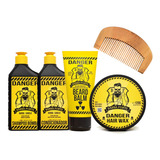 Barba Forte Danger Shampoo Condic Balm Cera Pente