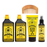 Barba Forte Kit Danger Shampoo condicion balm tônico brinde