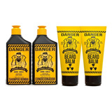 Barba Forte Kit Danger Shampoo Condicionador 2 Balms
