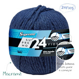 Barbante Cordão Para Macramê 24 Fios 700g 192m Supremo Cor Azul Marinho 0545