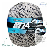 Barbante Cordão Para Macramê 24 Fios 700g 192m Supremo Cor Cru E Preto 100300