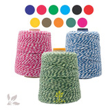 Barbante Mesclado Colorido Para Crochê N 6 temos 13 Cores Cor Pink Com Branco