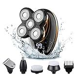 Barbeador De Cabe A Masculino Prolife 5 Em 1 Com LED  Elétrico  Sem Fio  Barbeador  Recarregável  Kit De Cuidados Secos E Molhados IPX5   à Prova D água