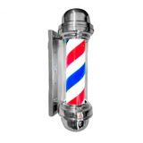 Barber Pole Poste Barbearia Giratório Led 55cm Colorido