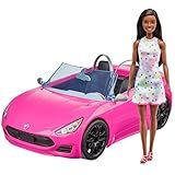 Barbie- Veículo Conversível Esportivo Rosa Com Boneca Negra- Para Crianças A Partir De 3 Anos