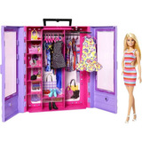 Barbie Armário De Luxo Com Boneca Mattel Hjl66