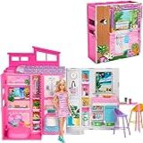 Barbie Casa De Bonecas Glam Com Boneca 4 Áreas E 11 Acessórios