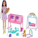 Barbie Conjunto De Brinquedo Skipper Cuidados Com Gêmeos Inclui Bonecas E Móveis De Berçário Para Crianças A Partir De 3 Anos