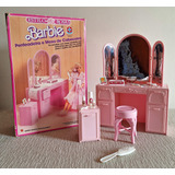 Barbie Estrela Estilo Rosas Penteadeira E Mesa Cabeceira