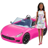 Barbie Negra Com Carro Conversível Rosa