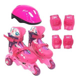 Barbie Patins 3 Rodas Ajustável 29 A 32 Com Acessórios Fun