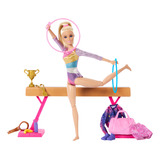 Barbie Professions Set Gymnast Play Set Cor De Cabelo Loiro Multicolorido