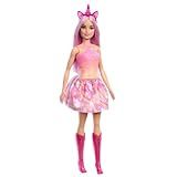 Barbie Um Toque De Mágica  Boneca Saia De Unicórnio De Sonho Rosa  Cabelo Rosa  Acessórios Brilhantes