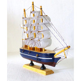 Barco 14 Cm Caravela Veleiro De Madeira Miniatura Decoração