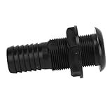 Barco Através Do Conector Do Casco Drenagem Suave Acessórios De Saída Reta Encanamento Marinho Material Abs Preto 