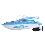 Barco De Controle Remoto Barco De Corrida De Velocidade Sem Fio De 2 4 GHz Com Controle Remoto Para Lago Para Piscina Azul 