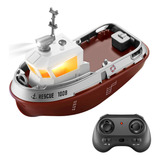 Barco De Controle Remoto Mini Rebocador Com Luzes Recarreg