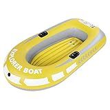 Barco Inflável- Barco De Ar Inflável Resistente- Canoa De Caiaque Inflável De PVC- Barco De Pesca Inflável A Remo Para 2 Pessoas Com Dois Suportes De Remo Para Pesca- Mergulho à