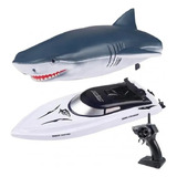 Barco Lancha 2 Em 1 Tubarão Shark Controle Remoto Full