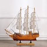 Barco Navio Caravela Veleiro De Madeira 32 Cm Decoração