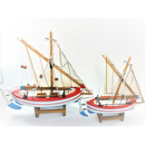 Barcos Pesca Miniaturas Kit C 2 Ud 2 Tam Decoração Náutica