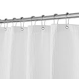 Barossa Design Cortina De Chuveiro Branca De Trama Waffle Hotel Qualidade De Luxo- Cortinas De Chuveiro De Tecido Para Banheiro- Pano Padrão Piquê- Repelente De água E Lavável Na Máquina-