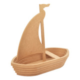 Barquinho Barco A Vela Madeira Decorativo Resistente