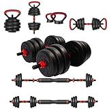 Barra Anilha Halter Kettlebell Kit Musculação Completo 40kg