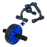 Barra Chão Flexão Roda Abdominal Fitness Cor Sortido