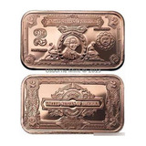 Barra Cobre Pura 999 1 Onça Avdp Cedula De 2 Dolares Fc 5 
