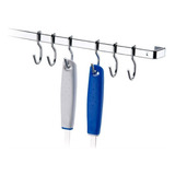 Barra Com 6 Ganchos 45 Cm Para Cozinha Suporte Utensilios