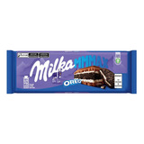 Barra De Chocolate Ao Leite Recheio Sabor Baunilha Com Biscoito Mmmax Oreo 300g Milka