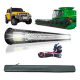 Barra De Led Automotiva 432w 80cm Off Road Capa Chicote