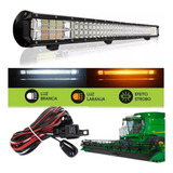 Barra De Led Automotivo 504w 93cm Dual Collor Com Chicote