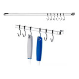 Barra De Piatina Cromado 45cm Com 6 Ganchos Future 2411cr