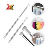Barra Extensível Varão P Cortina De Banheiro Kit 1 10m X 2m