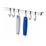 Barra Multiuso Para Cozinha E Utensílios 80 Cm Com 6 Ganchos