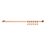 Barra Piatina 30cm Para Utensílios 6 Ganchos Multiuso Cobre