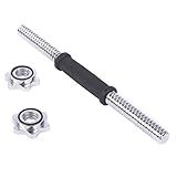 BARRA RETA 40CM EMBORRACHADA E 2 PORCAS ESTRELA 25MM DIÂMETRO LIVEUP SPORTS