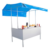 Barraca 1 5 X 1m P Buffet Feiras Pastel Balcão Inox R2