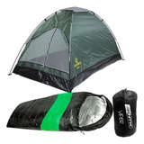 Barraca 2 Pessoas Saco De Dormir P Camping Pesca Trilha Cor Verde