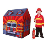 Barraca Cabana Infantil Estação Bombeiro Vermelha Menino
