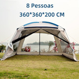 Barraca Camping 8 Pessoas Tenda Gazebo Sanfonadas Mosquiteiro Para 360 360 200 Joyfox