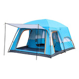 Barraca Camping Acampamento 5 8 Pessoas Grande Família Lux Barraca Familiar Grande 380 260 195cm Cor Azul